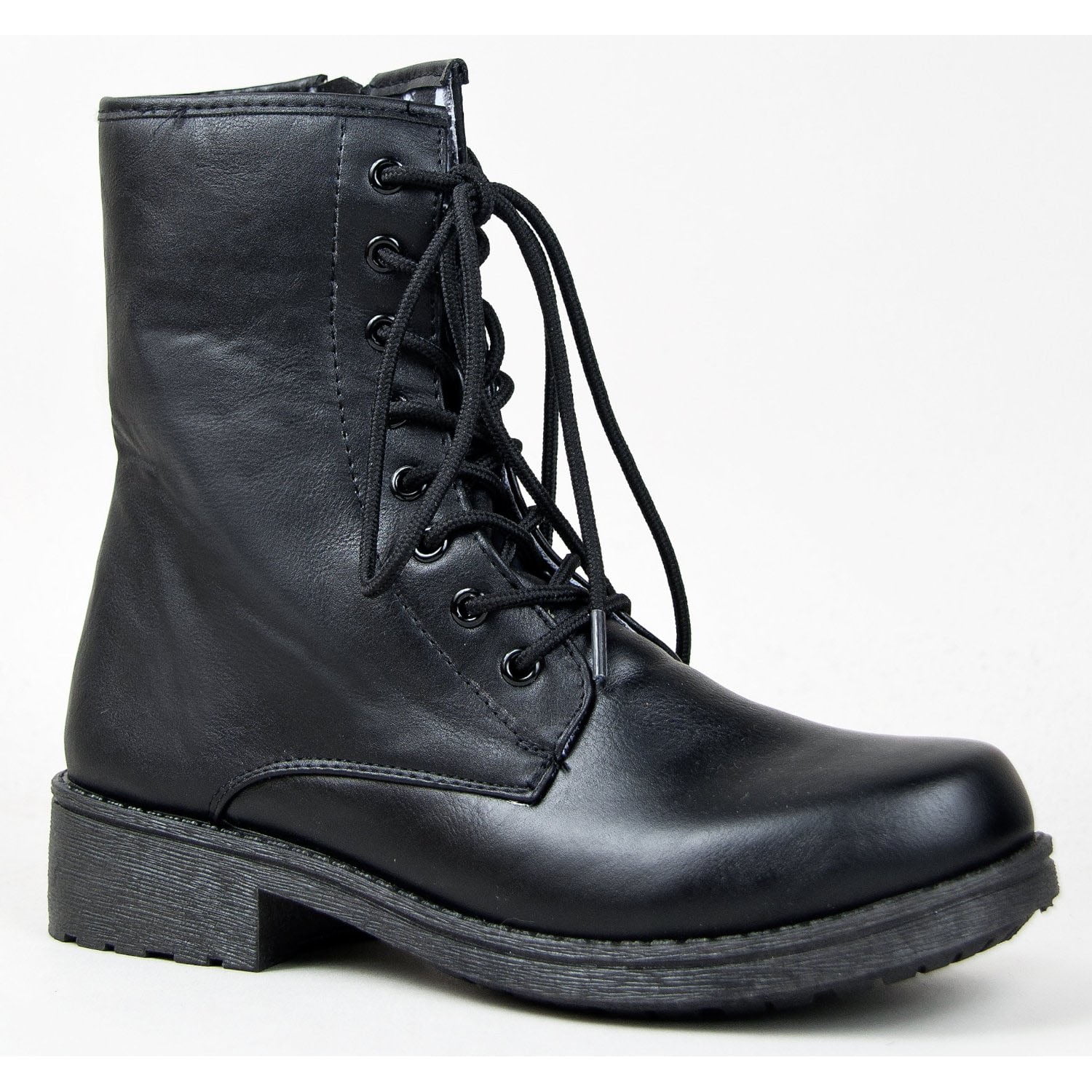 Women s Qupid Missile 04 Low Height Lace Up Combat Boot Bootie Walmart
