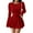 Red, variant on Women autumn and winter solid color slim simple temperament long-sleeved pleated ruffle dress, size XS-XL