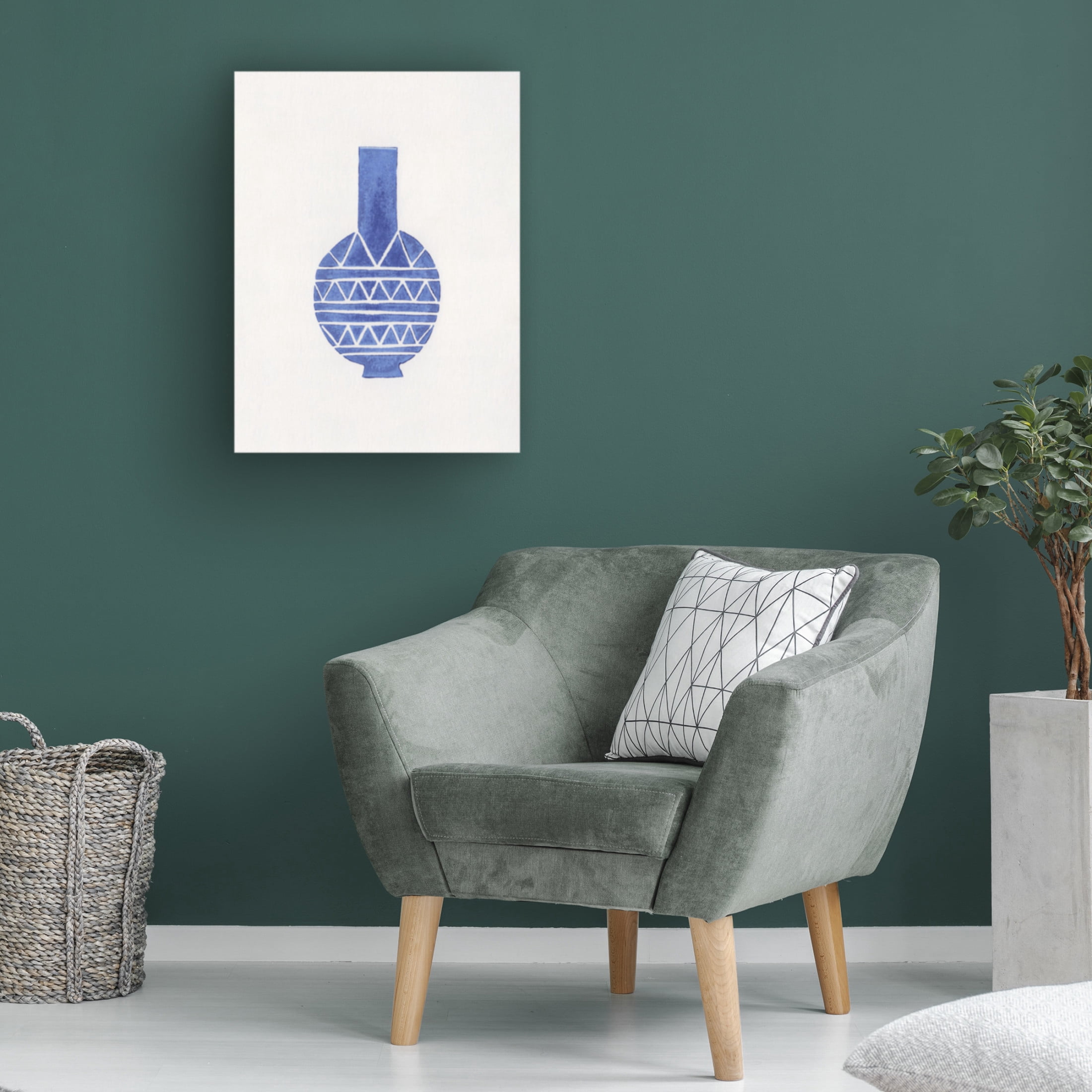 Trademark Fine Art Alisa Galitsyna Linocut Vase 8 Canvas Wall Art