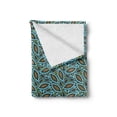 thumbnail image 2 of Leaves Soft Flannel Fleece Blanket, Foliage Pattern with Retro Inspirations Plant Silhouettes Design Spring Theme, Cozy Plush for Indoor and Outdoor Use, 50" x 70", Taupe Blue Green, by Ambesonne, 2 of 6