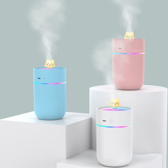 Nsxcdh Portable Desk Humidifier,Cool Mist Night Light,Abs Pp,White Pink Blue,5.43x2.91x2.91in,260ml,Multiple Modes,Quiet,Home Office Bedroom Humidifier