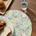 thumbnail image 3 of Sage Green Spring Floral Round 13 Inch Placemats Set of 4, Elegant Farmhouse Flowers Birds Watercolor HeatResistant Non Slip Place Mats for Dining Table, Wipeable Kitchen Table Mats for Housewarming, 3 of 9