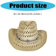 thumbnail image 3 of Fashionable Wide Brimmed Sun Hat With Openwork Braided Design Lightweight Paper Straw For Women Men Outdoor, 3 of 8
