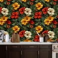thumbnail image 2 of Peel and Stick Wallpaper Tropical Floral Botanical Dark Hibiscus Flowers Palm Wall Mural 17.7in x 9.8ft Self Adhesive Removable Wall Paper Renter Friendly Wallpaper for Nursery Bedroom Cabinets, 2 of 8