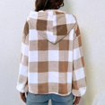 thumbnail image 6 of ZICTH Hoodies for Women Trendy Gingham Half Button Drop Shoulder Hoodie Casual Plaid Shacket Button Down Long Sleeve Sweatshirts Women, 6 of 6