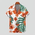thumbnail image 3 of Nuevas camisas hawaianas para hombre, estilo tropical, estampado de flores, camisas Aloha de manga corta, estilo cubano, camisas informales de verano para vacaciones de gran tamaño, 3 of 4