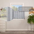 thumbnail image 3 of VHC Brands Sawyer Mill Plaid Cotton Farmhouse Kitchen Curtains Rod Pocket Hanging Loops 24x36 Tier Pair, Blue, 3 of 7