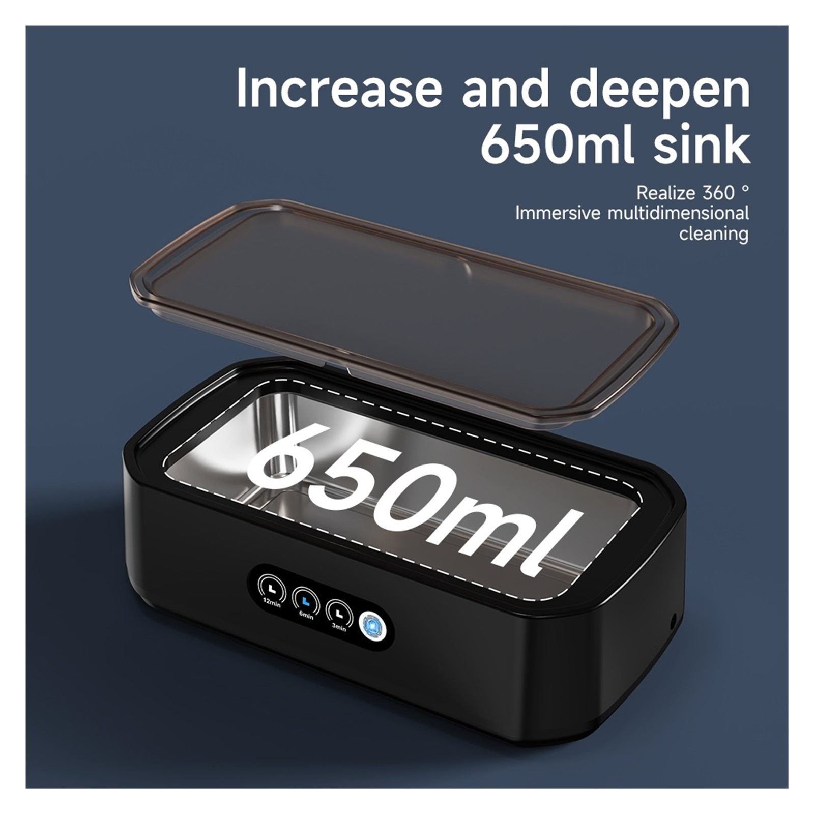 Ultrasonic Cleaner Machine Eyeglass High-Frequency Vibration Cleaning for Glasses Jewelry Denture