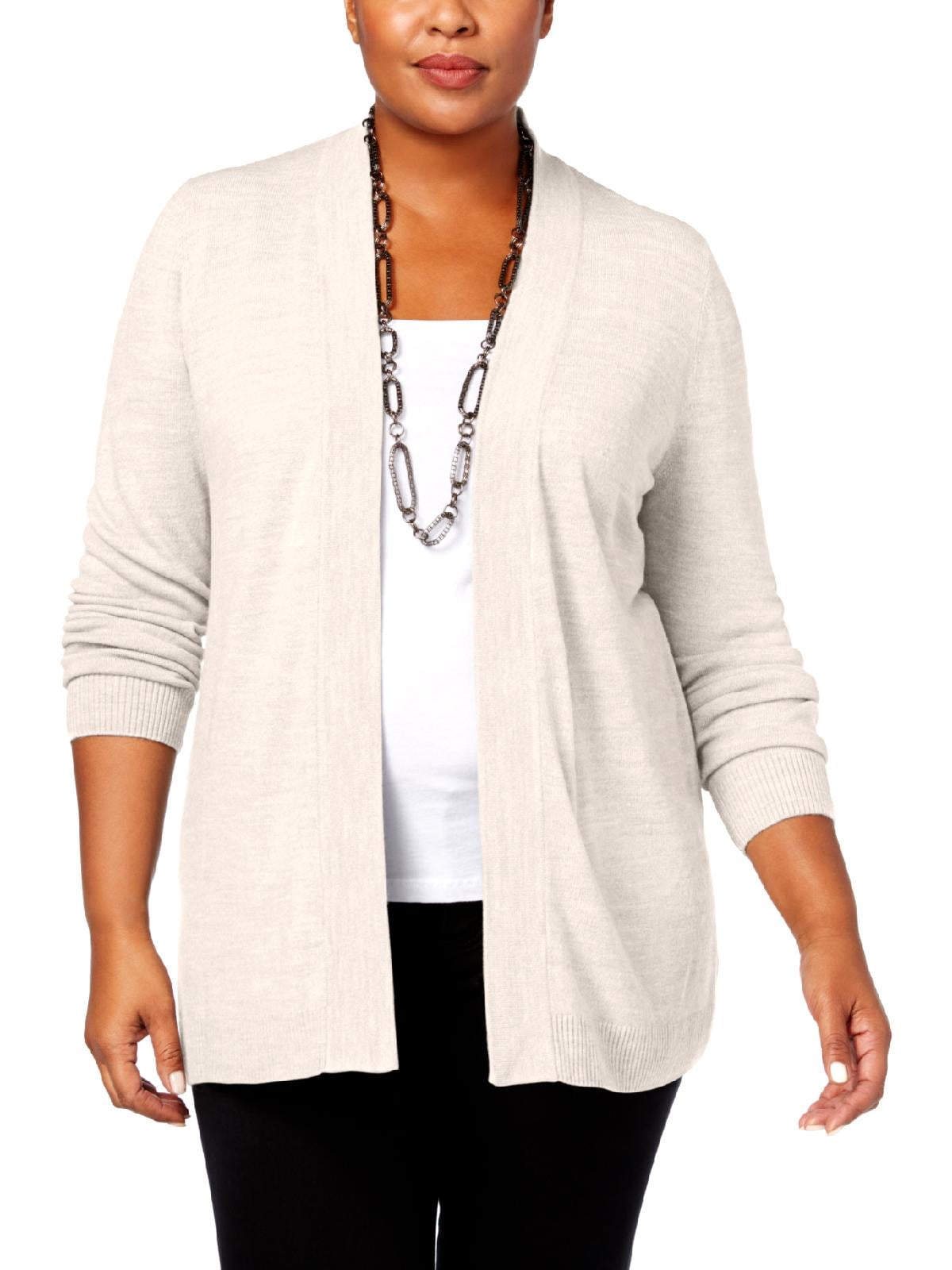 Karen Scott Womens Plus Open Front 