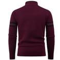 thumbnail image 6 of ZCFZJW Men's Quarter Zip Up Sweater Cable Knit Pullovers Soft Turtleneck Business Casual Work Long Sleeve Pullover Sweater Tops Wine L, 6 of 9
