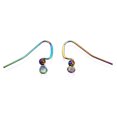 thumbnail image 3 of 200 pc Ion Plating(IP) 304 Stainless Steel French Earring Hooks Rainbow Color 17x21~23mm Hole: 2mm 22 Gauge Pin: 0.6mm bead: 3mm, 3 of 3