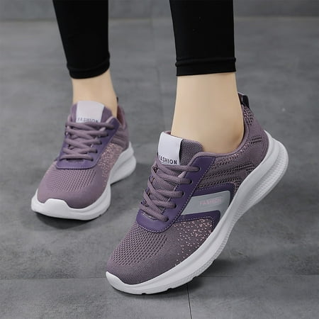 Daznico Women s Mesh Solid Color Lace Up Sneakers Casual Comfortable Running Shoes Womens Sneakers Size 7.5
