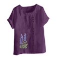 thumbnail image 2 of Túnica de Manga Corta Tops para las Mujeres Océano Pescado Impreso Blusa, Ropa Casual Ver Botón Arriba Camiseta, 2 of 4