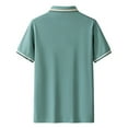 thumbnail image 3 of YLSDY Mens Short Sleeve Solid Button Collared T-Shirt Summer Fashion Screw Thread Button Casual Formal Button Collared Shirt Office Tops Green XXL, 3 of 3