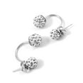 thumbnail image 6 of Silver Claws Half Hoop Earrings with Crystal Stones - Shiny U-Shaped Studs for Women & Teens, Elegant Daily Wear Jewelry Gift, 6 of 8
