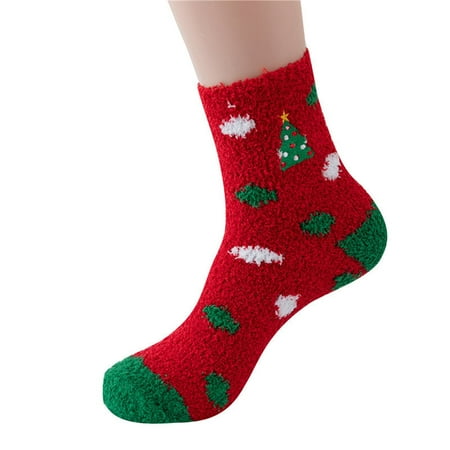 

5 pair Warm Christmas Fashion Windproof Printing Mid Tube Socks Long Tube Cotton Color Random