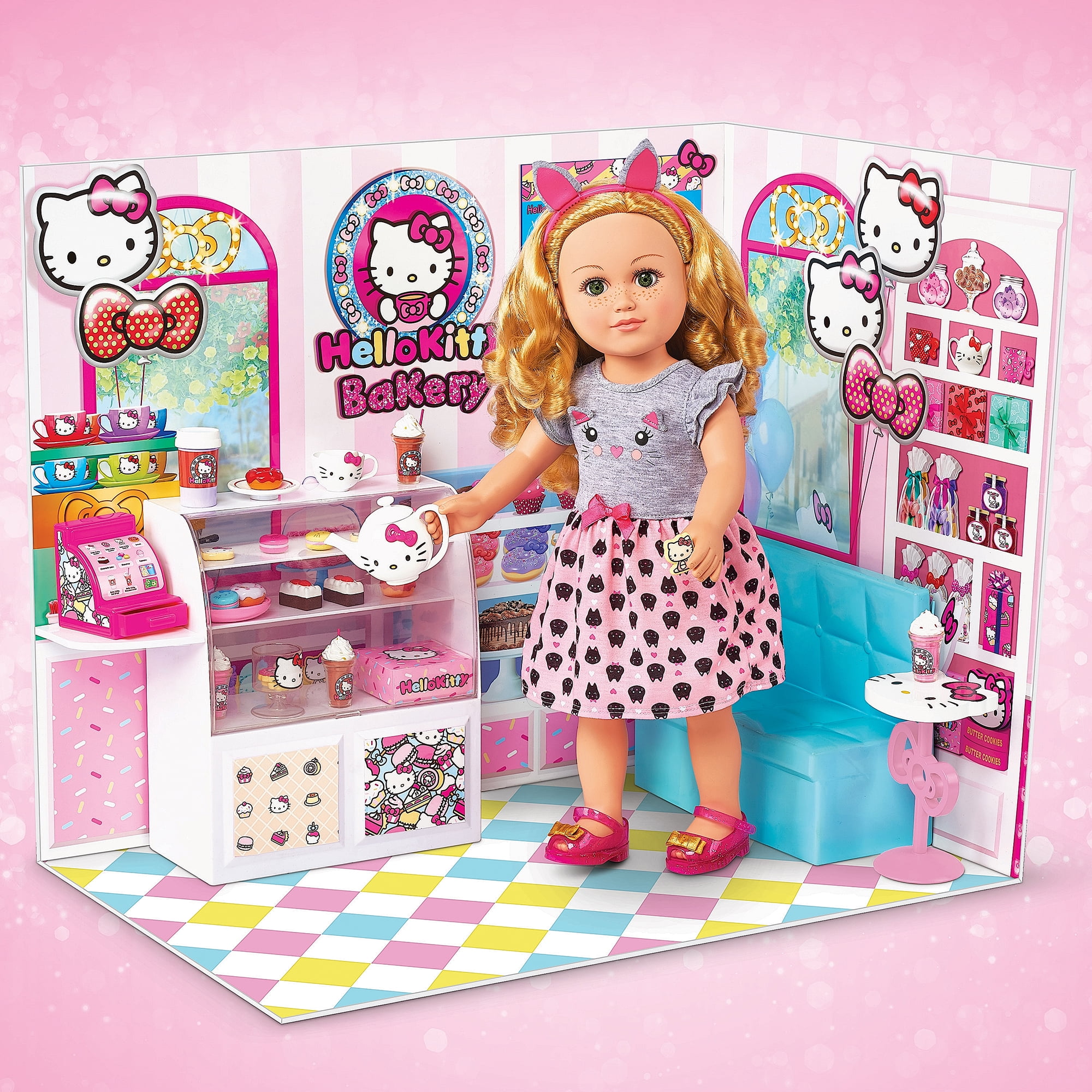 Hello Kitty Girl Pretend Play Mini Cake Bakery House Furniture Toy Set Life  House Sanrio Inspired by You.