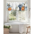 thumbnail image 3 of Fall Thanksgiving Kitchen Valances for Windows White Orange Blue Pumpkin Floral Leaf Valance Curtains&nbsp; for Kitchen /Living Room/Bedroom/ Bathroom Decor, 42"x12 " ,Rod Pocket 1 Panel,, 3 of 7