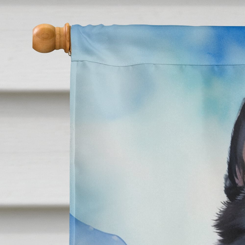 Schipperke Easter Egg Hunt House Flag 28 in x 40 in