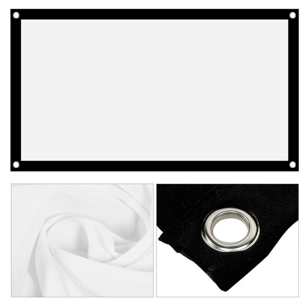 Cortina de proyector, pantalla portátil sin proyección de 16:9 de grosor, pantallas de proyección blancas con funciones mejoradas