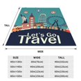 thumbnail image 3 of Fotbe Let's go Travel Manta de Franela Acolchonada con Estampado, Súper Suave y Esponjosa, Extra Grande para Sofá, Cama, Uso Todo el Año-40"x30", 3 of 7