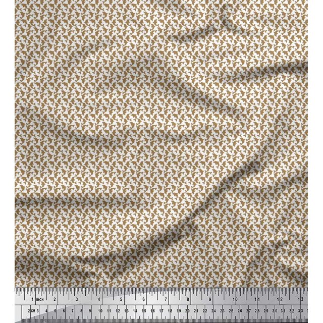 Soimoi Modal Satin Fabric Dolphin Small Decor Fabric Printed Yard 42 Inch Wide