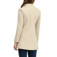 thumbnail image 3 of INSPIRE CHIC Women's Lapel Collar Buttoned Outwear Elegant Work Notch Trench Winter Coat M Beige, 3 of 7