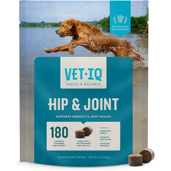 VetIQ Glucosamine Hip & Joint Supplement for Dogs, 180 Chicken Flavored Soft Chews
