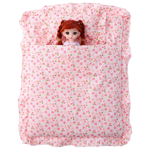 Miangastore 1 Ensemble de Literie Miniature Maison de Poupée Mini Couverture Réaliste Fraise Literie Mignonne Décorative Petite Literie Accessoire de Chambre Maison de Poupée