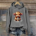 thumbnail image 4 of Cute Highland Cow Coffee Addict Halloween Hoodies for Women Long Sleeve Graphic Hooded Sweatshirt Pullover Tops, 4 of 5