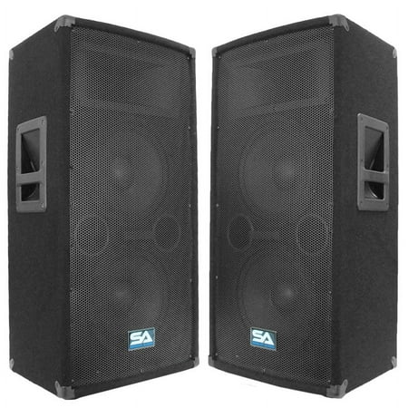 Seismic Audio Pair of Dual 10" PA Speakers and 25' Speaker Cables - PA/DJ Band PA Package - SA-100T-PKG21