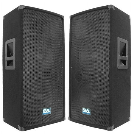 Seismic Audio Pair Dual 10" PA DJ Speakers 600 Watts ~Pro Audio Band - SA-100T