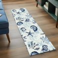 thumbnail image 4 of Summer Marine Life Washable Runner Rugs 2'x6', Ocean Watercolor Sea Conch Starfish Shell Coastal Low Pile Throw Entryway Rug Non-Slip Sturdy Edge Binding Carpet for Indoor Bedside Entrance Bedside, 4 of 9