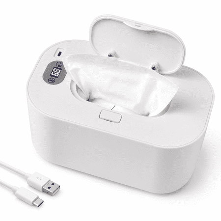 Baby Wipe Warmer and Baby Wet Wipes Dispenser 5 Modes of Temperature Heating Control Portable Diaper Wipes Warmer for Newborn Baby Baby Shower Gifts White