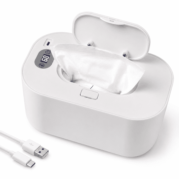 Baby Wipe Warmer and Baby Wet Wipes Dispenser,5 Modes of Temperature Heating Control Portable Diaper Wipes Warmer for Newborn Baby,Baby Shower Gifts White
