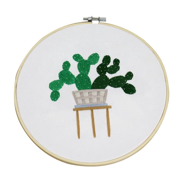 Kit de punto de cruz Herramientas para el hogar Arte vegetal DIY Bordado con aros Costura Estilo4