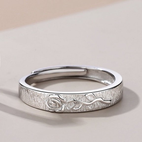 925 Silver Nightingale Rose Pattern Ring for Women and Men, Electroplated, High-Quality, Ins Style Design