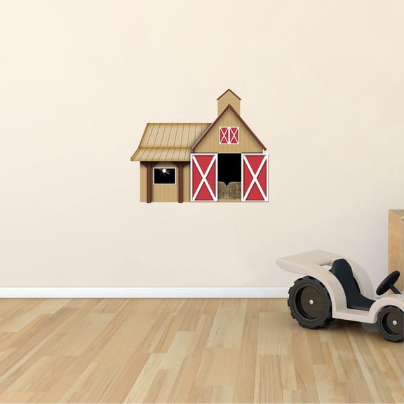 Adhesive Kids Bedroom Living Room Farm House Decor Design Vinyl Barn Wall Decal | 22 Inches x 28 Inches Removable Home Nursery Art Silo Agricultural Building Livestock Shelter Wall Decoration Sticker