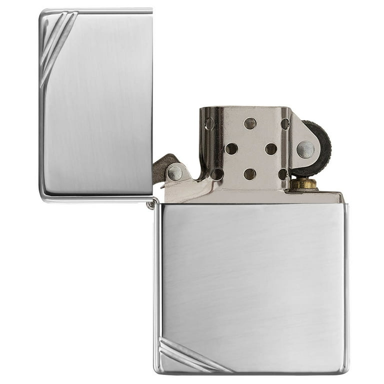 Zippo Vintage High Polish Chrome with Slashes Pocket Lighter