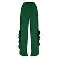 thumbnail image 5 of Ltctricy Women's Vintage Flared Leggings Casual High Waisted Tie Side Ruffle Workout Yoga Pants Gothic Bell Bottoms(Green,X-Large), 5 of 7