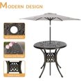 thumbnail image 4 of W WARMHOL 3-Piece Outdoor Patio Dining Set, All-Weather Cast Aluminum Patio Furniture Set for Backyard Garden Deck with 2 Cushioned Chairs and 30.8" Round Table, 2" Umbrella Hole, 4 of 7