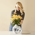 thumbnail image 7 of White Vase Set of 2 - Creative Heart Shaped Hugging Resin Vase Style Couple Vase Home Decor,Modern Tabletop Flower Vase for Living Room Coffee Table Bookshelf Shelf Entryway, 7 of 7