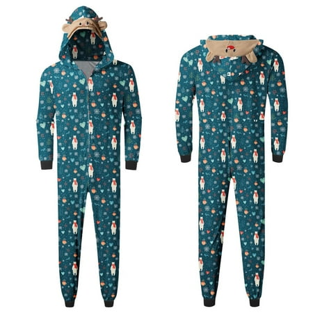 

Christmas Gifts Fashion Daddy Romper For Christmas Family Matching Pajamas Cute Big Headed Deer Print Pjs Plaid Long Sleeve Jumpsuit Soft Casusal Holiday Sleepwear Blue