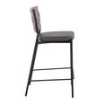 thumbnail image 3 of LumiSource Black Metal, Grey PU, Light Brown Fabric Braided Tania Counter Stool - Set of 2, 3 of 7