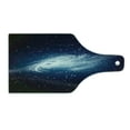 thumbnail image 2 of Outer Space Cutting Board, Spiral Galaxy Image Space and Stars Celestial Cosmos Expanse Universe Modern, Tempered Glass Cutting and Serving Board, Wine Bottle Shape, Navy White, by Ambesonne, 2 of 5