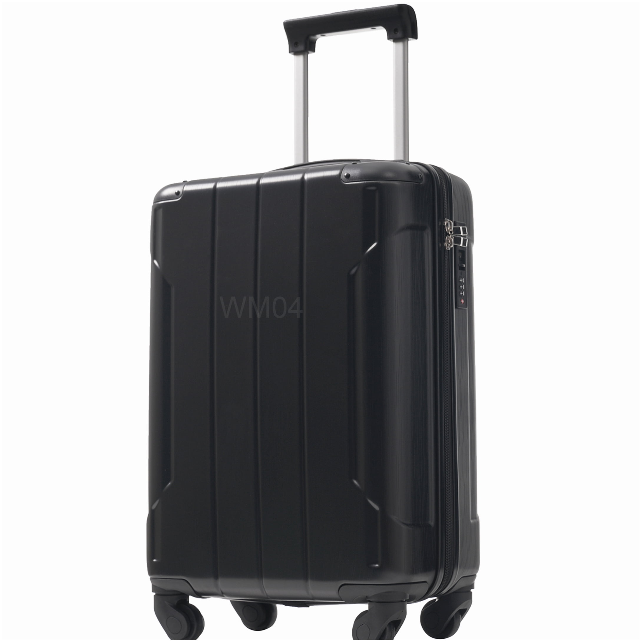 MANGIJOY TSA Lock Carry On Luggage 20 Inch, Expandable ABS Hardshell Suitcase with 8 Spinner Wheels, Lightweight Travel Bag with Packing Cubes, Black