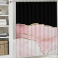thumbnail image 5 of 4Pcs Elegant Pink & Gold Shower Curtain Sets, Bathroom Set Decor with Non-Slip Bath Mat, Toilet Lid Rug and Contour Mat, 72 x 72inch, 5 of 8