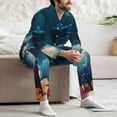 thumbnail image 7 of Balery Fantasy Underwater Adventure Pattern Pajama Sets for Men Long Sleeve 2 Piece Sleepwear Loungewear Sets Soft PJ's with Pockets Long Sleeve Comfy Pj Sets-Large, 7 of 7