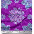 thumbnail image 1 of Soimoi Purple Moss Georgette Fabric Artistic Floral Printed Craft Fabric by the Yard 42 Inch Wide, 1 of 3