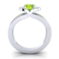 thumbnail image 4 of 2.35 T.C.W Unique Oval Cut Peridot Gemstone Wedding Ring for her Solid 14K White Gold Size 5.5 by Diamond-Capitals, 4 of 8